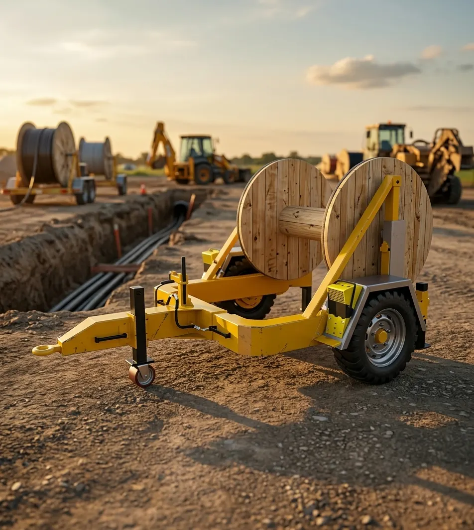 Hydraulic cable reel trailer