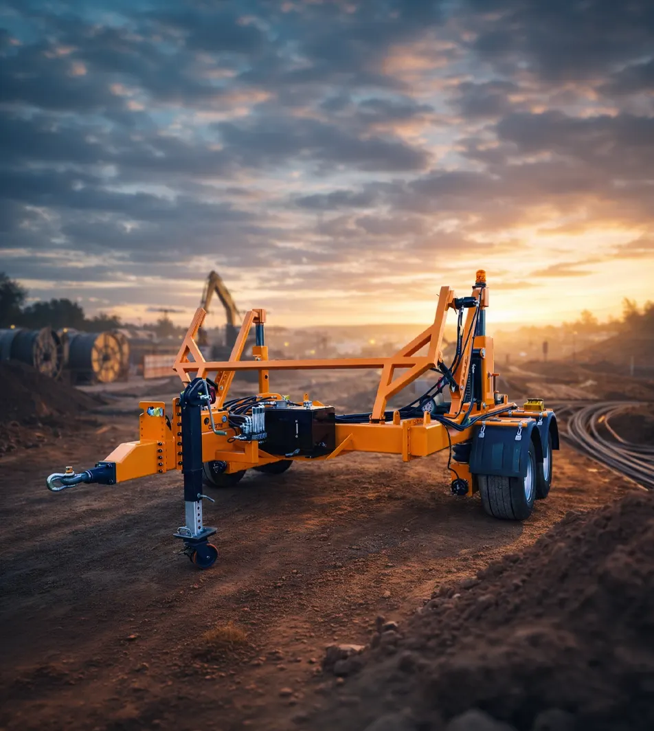 Full hydraulic cable reel trailer